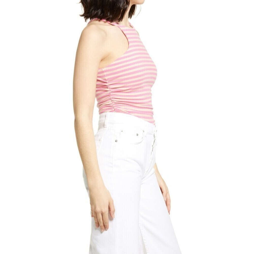 AFRM Ruskin Ribbed Racerback Sleeveless Tank In Pink Plus Size 3X - Picture 7 of 8